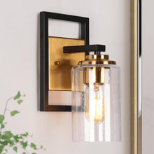 Hormosira 1-Light Modern Black & Gold Seeded Glass Wall Sconces