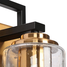Hormosira 1-Light Modern Black & Gold Seeded Glass Wall Sconces