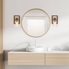 Hormosira 1-Light Modern Black & Gold Seeded Glass Wall Sconces