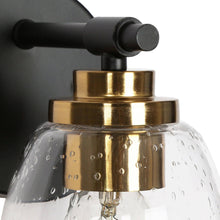 Gary 1-Light Black & Gold with Bell Seeded Glass Wall Sconces