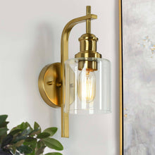 Arlimutike 1-Light Modern Gold Clear Glass Cylinder Wall Sconce