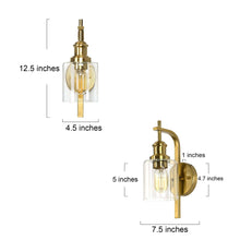 Arlimutike 1-Light Modern Gold Clear Glass Cylinder Wall Sconce