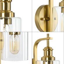 Arlimutike 1-Light Modern Gold Clear Glass Cylinder Wall Sconce