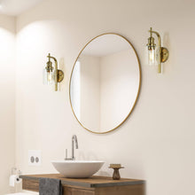 Arlimutike 1-Light Modern Gold Clear Glass Cylinder Wall Sconce