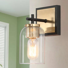 Ephedra 1-Light Modern Black and Gold Glass Bell Wall Sconces