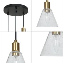 Amaduz 3-Light 12" Modern Glass Cone Black Chandelier, Cluster