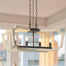 Integrifolia 4-Light 27.5-in Wood Farmhouse Kitchen Island Light