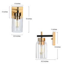 Broccoli 1-Light Modern Black and Gold Glass Bell Wall Sconces