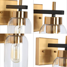 Broccoli 1-Light Modern Black and Gold Glass Bell Wall Sconces