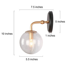 Cllenqy 1-Light Modern Black and Gold Seeded-Glass Wall Sconces