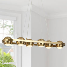 Stellevernic 6-Light 29.5-in Brass Modern Linear LED Kitchen Island Light