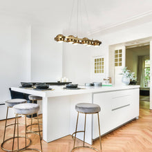 Stellevernic 6-Light 29.5-in Brass Modern Linear LED Kitchen Island Light