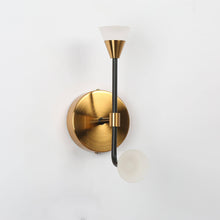 Cepeaul 2-Light Modern Black & Gold LED Wall Sconce