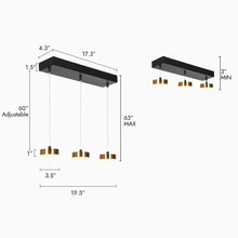 Nelly 3-Light 19.5-in Black&Gold Modern Cluster LED Kitchen Island Light