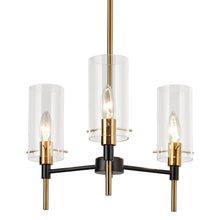 Crassula 3-Light 15" Modern Brass Chandelier, Radial Cylinder