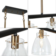 Aviannaiser 5-Light 38-in Black&Brass Modern Linear Kitchen Island Light