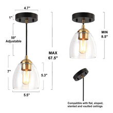 Kerwin 1-Light Mini Black Modern Pendant Light Fixtures