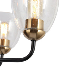 Kerwin 5-Light 24.5" Modern Cone Glass Black Chandelier, Radial