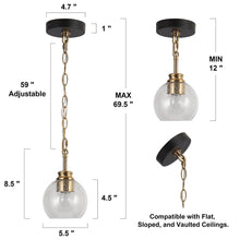 Amaryllis 1-Light Mini Black Modern Pendant Light Fixtures