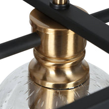 Amaryllis 4-Light 32.5-in Black&Gold Modern Rectangle Kitchen Island Light