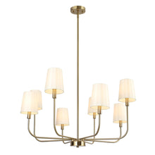 Stinkhornn 8-Light 31" Modern Gold Chandelier, Fabric Lamp Shade