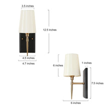 Baoceal 1-Light Black and Gold Fabric Wallchiere Wall Sconce