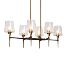 Baoceal 6-Light 31.5-in Black Modern Linear Glass Kitchen Island Light