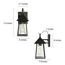 Shelijars 13"H 1-Light Black Outdoor Wall Light Set of 2