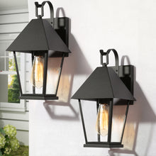 Shelijars 14"H 1-Light Black Outdoor Wall Light Set of 2