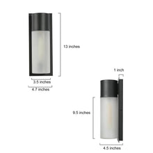 Zoriluna 13"H 1-Light Black Outdoor Wall Lantern