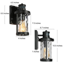 Zoriluna 10.5"H 1-Light Black Dusk to Dawn Motion Sensor Outdoor Wall Lantern Set of 2