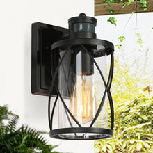 Oliver 11"H 1-Light Black Dusk to Dawn Motion Sensor Outdoor Wall Light