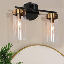 Jujueo 2-Light Black and Brass Vanity Light