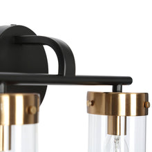 Jujueo 2-Light Black and Brass Vanity Light