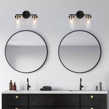 Jujueo 2-Light Black and Brass Vanity Light