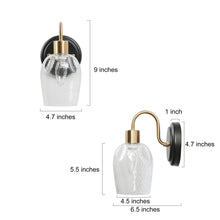Loniramaja 1-Light Black & Gold Textured-Glass Wall Sconces