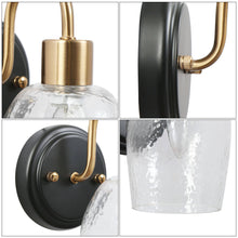 Loniramaja 1-Light Black & Gold Textured-Glass Wall Sconces