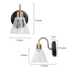 Amaduz 1-Light Modern Black and Gold Seeded Glass Wall Sconces