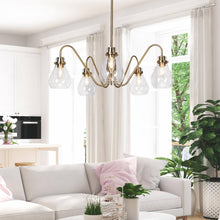 Thimbleweed 5-Light 26" Modern Glass Cone Gold Chandelier