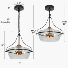 Dendrocnide 3-Light 14" Modern Black and Brass Chandelier, Drum