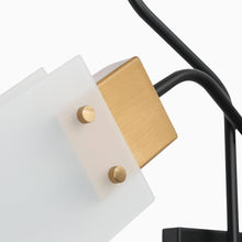 Lienabata 2-Light Modern Black & Gold Frosted-Glass Wall Sconces