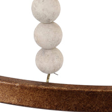 Tatsoi 4-Light 13" Coastal Gold and White Chandelier, Wood Beads