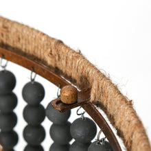 Amaranth 3-Light 16" Coastal Black Chandelier, Wood Beads & Ropes