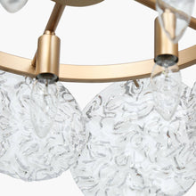 Mediconre 5-Light 18" Modern Gold Chandelier, Textured Glass Drum