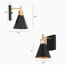 Umbralicious 1-Light Modern Black and Gold Indoor Wall Sconces