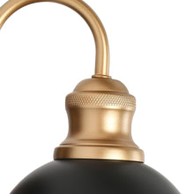 Burdock 1-Light Modern Black and Gold Dome Wall Sconces