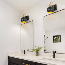 Burdock 1-Light Modern Black and Gold Dome Wall Sconces