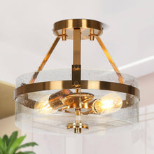 Aonilesali 2-Light Mini Brass Semi-Flush-Mount Light