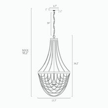 Mushrooms 4-Light 18" Coastal Brushed Gold Chandelier, Wood Beads