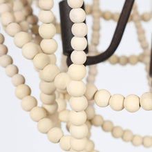 Mitzvah 4-Light 18" Coastal Gold Chandelier, White Wood Beads